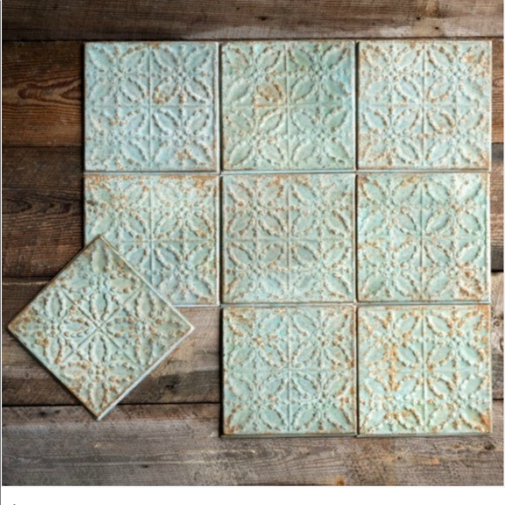 Distressed Tin Tiles Set of 4